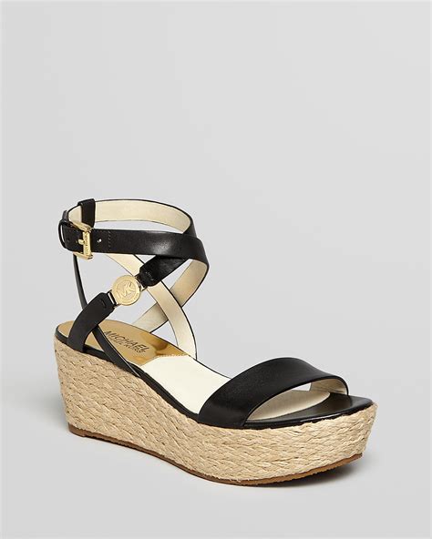 Michael Kors Open Toe Platform Wedge Espadrille Sandals